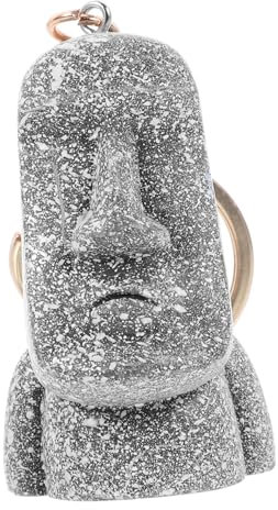 WRITWAA Moai Schlüsselanhänger aus Kunstharz Kleine Steinstatue Anhänger für Schlüsselbund Taschenanhänger Robustes und Kreatives Ornament für Schlüssel Taschen Rucksack Partygeschenk Dekoration