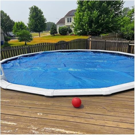 Solarabdeckung Oberirdische Pools Solarmatte 1 2 3 4 5 6 7 8 9 10m Rund, Aufblasbare/ Rahmen Pools Solar-Pool-Wärmefolie - Schwimmende Spa-Decke, Zuschneidbar Blaue Blase Wärmespeichernde Abdeckung (