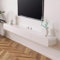 White Wall Mounted TV Cabinet - Floating TV Stand with Door | 120 * 24 * 18cm
