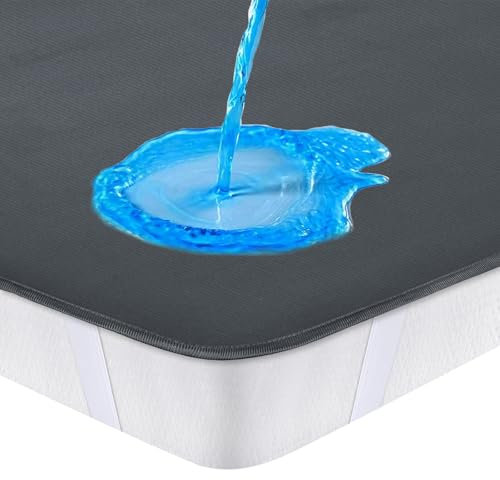 Sufdari Matratzenschoner 200x200 cm Wasserdicht, Grau inkontinenzunterlage waschbar, bettunterlage wasserdicht für Kinder - wasserdichte Matratzenauflage