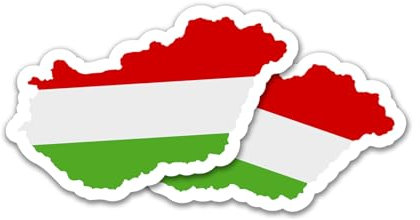 Finest Folia 2er Set Länder Silhouetten Aufkleber Länderaufkleber Bundesland Flagge Sticker für Auto Fahrrad Motorrad Modellblau selbstklebend wetterfest R215 (16 Ungarn)