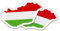 Finest Folia 2er Set Länder Silhouetten Aufkleber Länderaufkleber Bundesland Flagge Sticker für Auto Fahrrad Motorrad Modellblau selbstklebend wetterfest R215 (16 Ungarn)