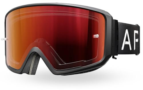 Apex Series MTB Cycling Goggles | 3 x Magnetic Quick-Release Lenses (Clear, Revo Red & Smoke) Anti-Fog & Impact Resistant for Mountain Bike, Motocross & Motocycle | Designed By British Riders