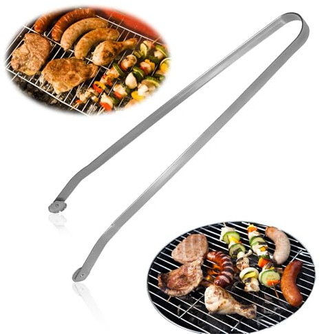 Pince réversible pour barbecue - En acier inoxydable - Pour retourner les steaks, la viande et les légumes - 1 pièce