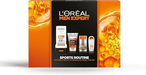 L'Oréal Men Expert Sports Routine Gift Set for Him, Energising Face & Body Skincare Routine, Gift Set for Men
