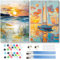 Lxmsja 2 Pièces Peinture Numéro Adulte Enfant avec Cadre - Paysage loisirs créatifs - 20x30cm