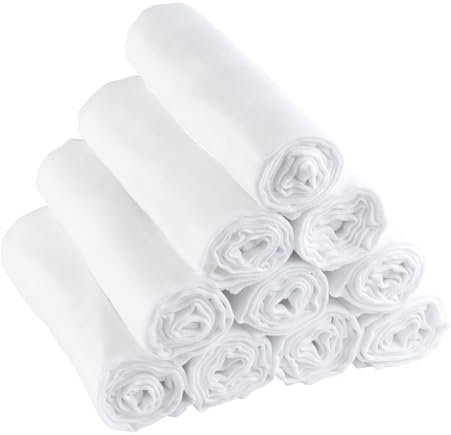 Bornino Basics 10er-Pack Mullwindeln 80x80 cm - aus Reiner Baumwolle - pflegeleicht - hohe Saugfähigkeit - wiederverwendbar