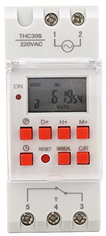 Digitale Zeitschaltuhr für Hutschienen, LCD Anzeige, 1 Sekunde Timer, DIN-Rail Zeitschaltuhr, 20 EIN/Aus Viele Betriebsarten 220‑240V