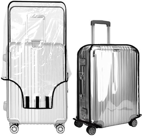 SHUESS 2 Stück 30 Zoll Kofferhülle Kofferschutzhülle Transparente PVC Koffer Schutzhülle Wasserdicht Staubdicht Kratzschutz, Gepäckschutz Gepäckkofferabdeckung für Reisen