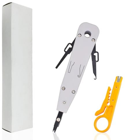 Punch Down Tool, Efficient Multi-Functional Punchdown Tool for RJ45 Socket Cat5/Cat6/Ca7 & Telephone Cable, Professional Cable Installation Tool for Telephone and Computer Networks