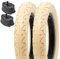 12 1/2 Beige Fahrradreifen 12 1/2x2 1/4 62-203 Kinderfahrräder Reifen und 12.5 Zoll Dicker Schlauch Schrader Ventil 32mm, passend für 12.5x2.25 Stroller/City/Roller/Rennrad Fahrrad Reifen (2-PCS)