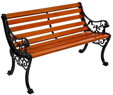 Parkbank aus Edelstahl mit gemusterten Armlehnen, 150 cm
