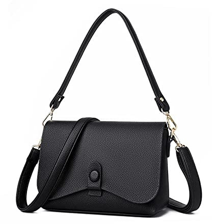 Luxus Handtasche Mode Design Umhängetasche for Frauen Casual Weiche Leder Schulter Tasche Damen Messenger Taschen(Black)