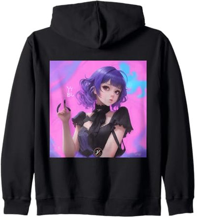 Anime hair lilac Zip Hoodie
