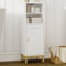 Hzuaneri Badezimmerschrank, Badschrank, Toilettenschrank, schmales Badregal, verstellbare Ablagen, einfache Montage, Avec offenen Fächern, 26 x 26 x 80 cm, Weiß SC06613G