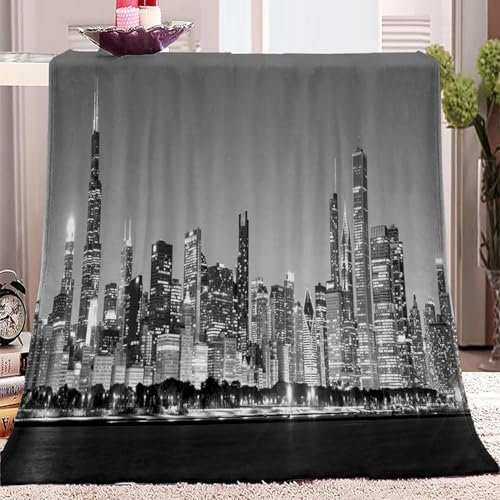 Kuscheldecke New York Flanell Fleecedecke 3D New York Wohndecke 100x130 cm Sofadecke Couchdecke Bettüberwurf Flauschige Weiche Warme Sofaüberwurf Decke Wohndecken w6197