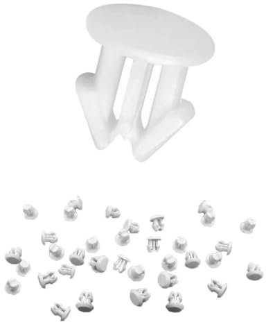 100 PZ Bottoni Targa Auto GAMBC® - Clip - Bottoni Ferma Targa - Tappi per Ripristino Targhe Auto - Materiale ABS - UNIVERSALE per Targhe Italiane (BIANCHI)