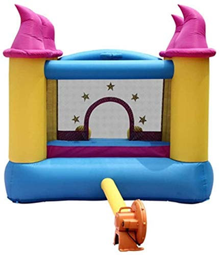 ApuaVireo&Co Bouncy Castle, Inflatable Bouncy Castle With Slide 3 Mesh Safety Nets Puncture Proof 420D Oxford Outdoor
