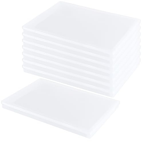 SOUJAP 8 Pcs A4 Clear Plastic File Box, Transparent Portable Storage Box with Lids for Documents, Photos, Letters, 30.5 x 22.3 x 2.2 cm