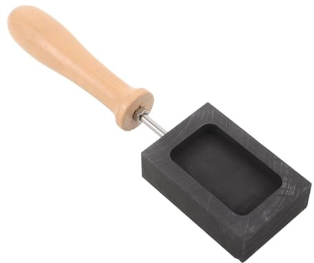 FOMIYES Graphite Mold for Casting Ingot Molds Wooden Handle for Metal Casting Jewelry Making Tool for Necklaces Bracelets