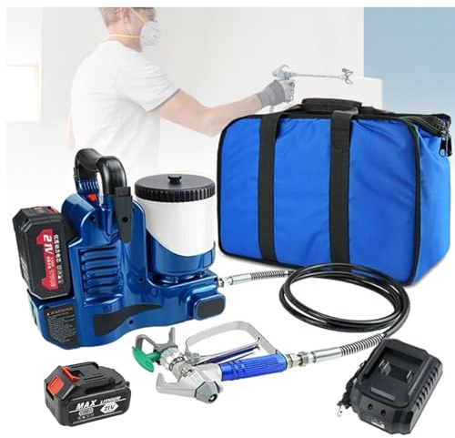 Pistolet de pulvérisation électrique portable sans fil, haute pression, capacité de 1,2 l, 6 vitesses réglables pour peinture au latex, batterie au lithium incluse