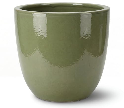 Provencelia Lancelot Keramik Pflanzkübel Ø 57 x H 50 cm Jade-Perle — Pflanzgefäß groß frostbeständig handgefertigt glasierte Terrakotta Übertopf Garten Terrasse Balkon