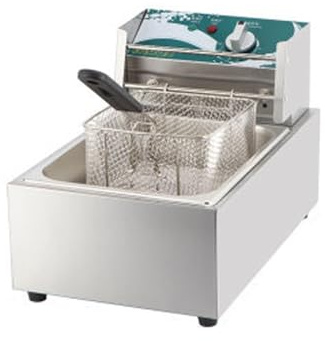 Freidora eléctrica de acero inoxidable, freidora comercial, patatas fritas for el hogar, sartén, máquina for hacer, 10L Cocina Fácilmente Una Gran Variedad Alimentos