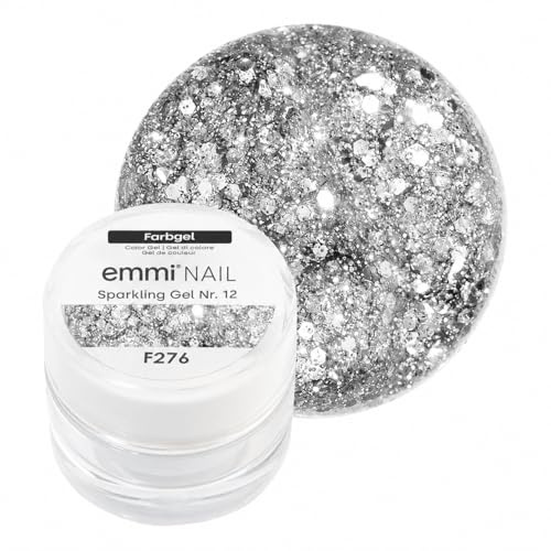 Emmi Nail Farbgel: Veganes UV/LED-Gel für glänzendes Finish, hohe Deckkraft, mittelviskos, kein Verlaufen in die Nagelränder, 5 ml (Sparkling Gel Nr. 12)