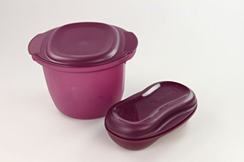 TUPPERWARE Mikrowelle Pasta-Meister rund 3,0 L Lila + Omelett-Meister lila P 23502