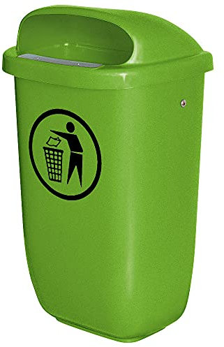 BRB Poubelle d'extérieur - Capacité : 50 l - Conforme à la norme DIN 30713 - Vert