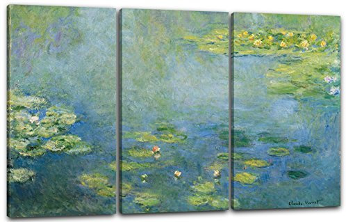 Printed Paintings Leinwand 3-teilig(120x80cm): Claude Monet - Seerosen