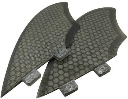 UPSURF Kielflosse aus Fiberglas mit Wabenstruktur, K2, schwarz/weiß, Surfbrettflosse (schwarze Doppellasche)