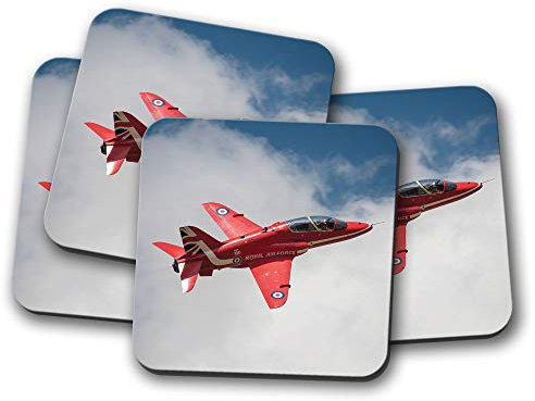 4 Set - Red Arrows Aeroplane Coaster - Plane Jet RAF Air Force #14551