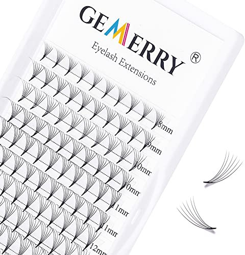 6D Extension Cils Volume Russe, 0.07mm C Curl Extension Cils 8-14mm Mix Soie Naturel Premade Professionnel Individuels By GEMERRY (0.07-6D-C curl-mix)