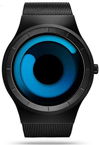 SINOBI Business Watches Men Fashion Original Design Watch Men Steel Mesh Men's Watch Clock Relogio Masculino Creative Wristwatch (S9659G-Black/Blue)