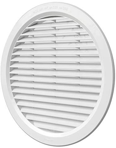 La Ventilazione T25B Griglia di Ventilazione Tonda in Plastica da Incasso, Bianca, diametro 290 mm