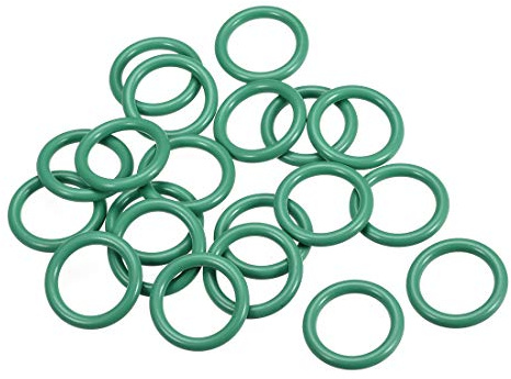 sourcing map Joints Toriques en Caoutchouc Fluoré 27mm OD 20mm ID 3,5mm Largeur FKM Joint Étanchéité pour Machines Plomberie Vert 20Pcs