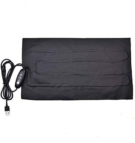 USB Reptile Heating Pad Mat with Temperature Control, Fits for Turtle, Snakes, Lizard, Gecko, Spider, Crawler - Safety Aquarium Tortoise Heat Mat Thermostat 17X23CM (8.5 watt) (Black)