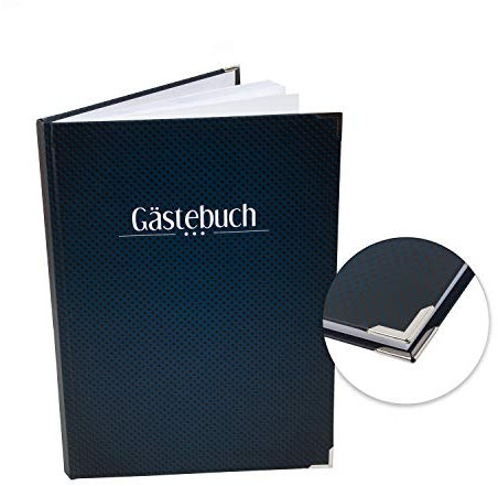 Logbuch-Verlag Gästbuch leer blanko DIN A4 blau - Buch zum Eintragen für Gäste - schlichtes Blankobuch für Hotel Hochzeit Geburtstag