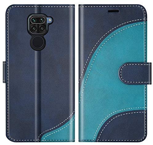 BoxTii Cover per Xiaomi Redmi Note 9 / Redmi 10X 4G, Custodia in PU Pelle Portafoglio per Xiaomi Redmi Note 9 / Redmi 10X 4G, Magnetica Cover a Libro con Slot per Schede, Blu