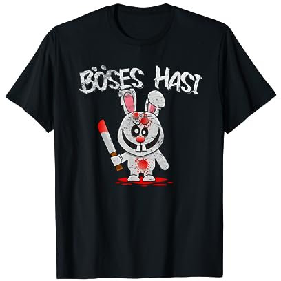 Böses Hasi Kostüm für Damen und Herren Karneval Halloween T-Shirt