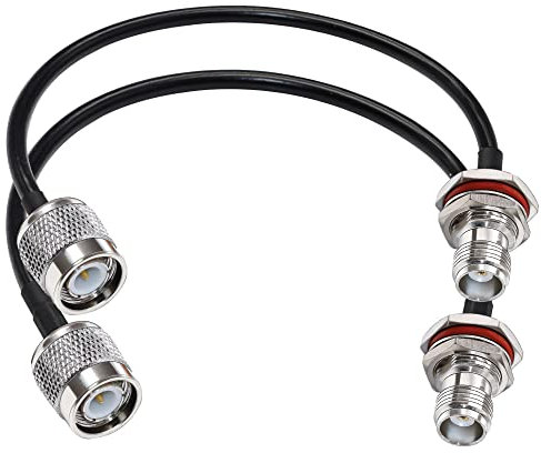 TUOLNK TNC Überbrückungskabel RG58 TNC Stecker auf TNC Buchse Bulkhead Wifi Antennen Verlängerungskabel verlustarmes 12 Zoll (30 cm) Koaxialkabel für drahtlose Antenne Amateurfunk 2er Pack