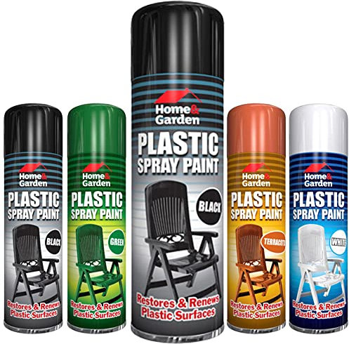 Classic Signature - Plastic Spray Paint 300ml / Pair of Disposable Gloves, Aerosol Spray used for Metal Wood and Plastic and Glass (1 Pack, Black)