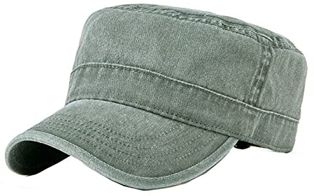QICHEN Herren Military Army Cap Flat Top Baseball Caps Vintage Washed Outdoor Freizeit Kappe