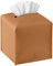 Jeethemy Taschentuchbox-Abdeckung, quadratisch, PU-Leder, moderne Taschentuchbox, Gesichtspapier-Organizer, 12,7 x 12,7 cm, Einzelbett, Braun