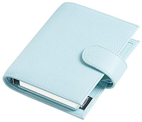 Moterm Pocket Regular Ringe Planer - Echtes Leder Binder Organizer (Kiesel-Hellblau, 19mm Ring)