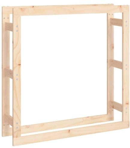 vidaXL Support pour Bois de Chauffage Porte-bûches Rangement Organisateur Stockage Support d'Empilage Cheminée 100x25x100 cm Bois de Pin