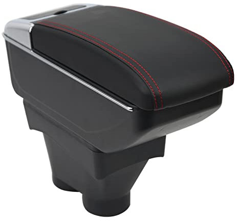 OYHCM Accoudoir Centrale pour Peugeot 208 2012-2018, Rangement Intégré, Cuir Noir, Facile à Installer, Accessoire Intérieur Voiture