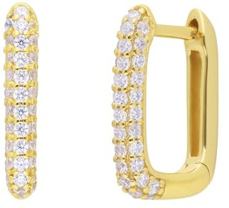 Lucardi - Damen - Ohrring mit Plattierung - Ohrringe - 925 Silber - Zirkonia - Gelbgold legiert - Nickelfrei