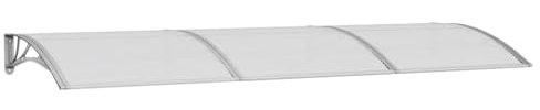 vidaXL Durable Grey Door Canopy, Weather-Resistant Polycarbonate with ABS Brackets and Aluminium Frame, Ideal for Home and Office